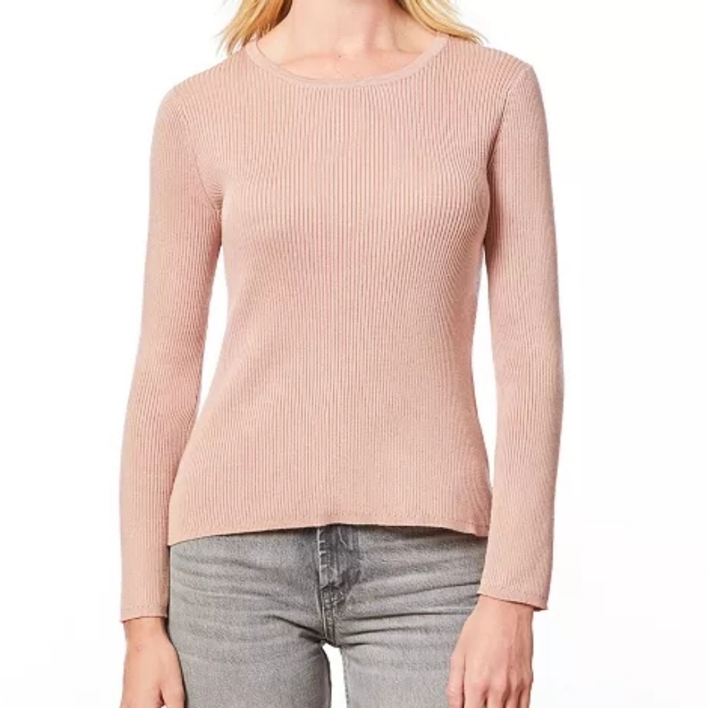 NWT - Melissa Paige Ribbed Scoop-Neck Blush Pink Sweater - Size XL
